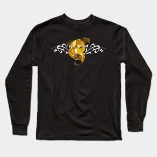 Cubism dog with tribal band Long Sleeve T-Shirt